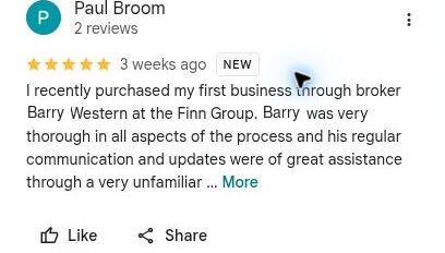Google review from Paul Broom mentioning Barry Western